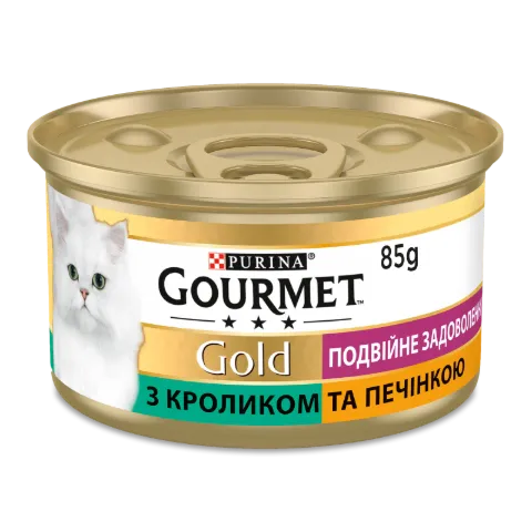 Корм для котів Gourmet Gold шматочки з кроликом та печінкою