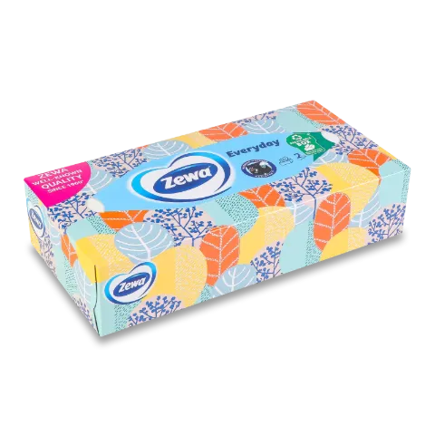 Серветки косметичні Zewa Everyday в коробці, 100 шт./уп.