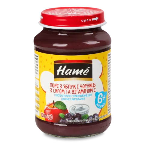 Пюре Hame яблуко та чорниця з сиром