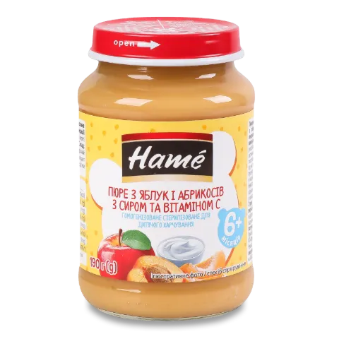 Пюре Hame яблуко та абрикос з сиром
