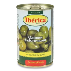 Оливки Iberica зелені з кісточкою