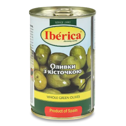 Оливки Iberica зелені з кісточкою