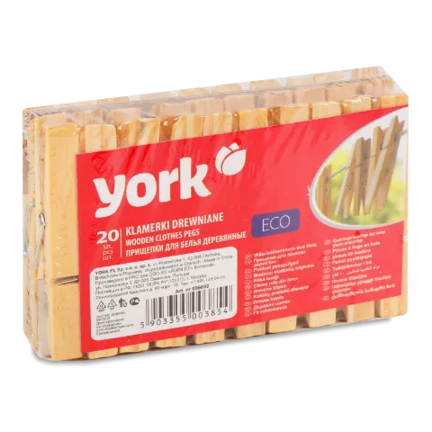 Прищіпки для білизни York ECO дерев'яні