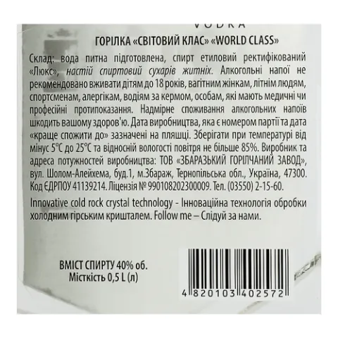 Горілка Prime World Class
