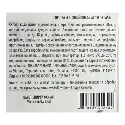 Горілка Prime World Class