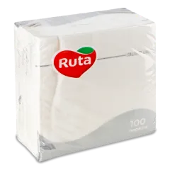 Серветки Ruta білі 33*33 см, 100 шт./уп.