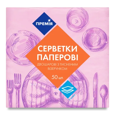 Салфетка столовая Премія розовая