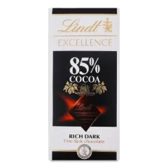 Шоколад Lindt Excellence швейцарський чорний гіркий 85% какао
