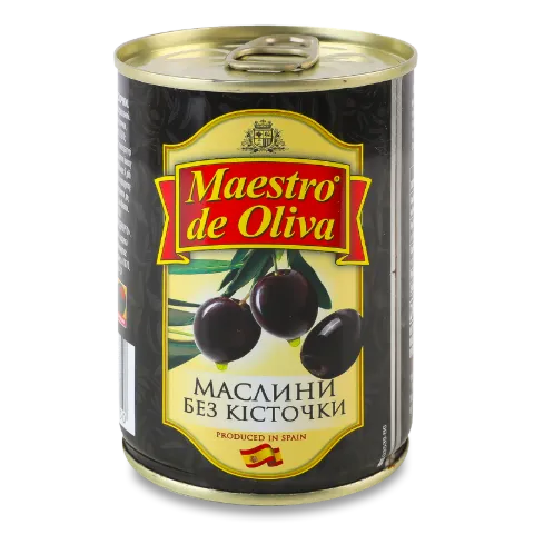 Маслини Maestro de Oliva чорні без кісточки