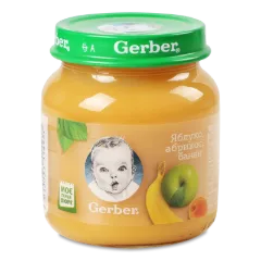 Пюре Gerber яблуко-абрикос-банан