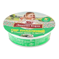Сир плавлений «Звени Гора» зі смаком кропу та часнику, стакан