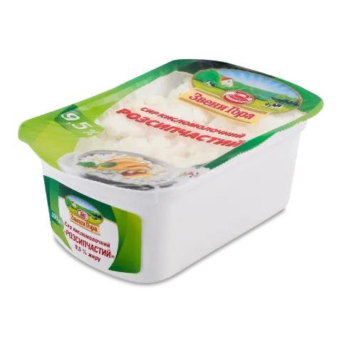 Сир кисломолочний ЗвениГора розсипчатий ніжний9,5%