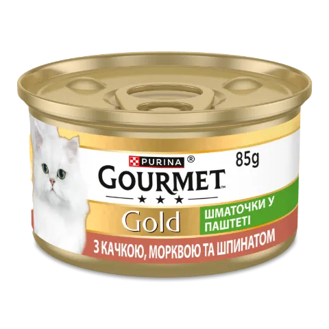 Корм д/кот Gourmet Gold паштет утка-морк-шпин кус.