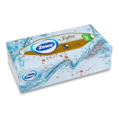 Хустки носові Zewa Softis 4-шарові універсальні в коробці, 80 шт./уп.