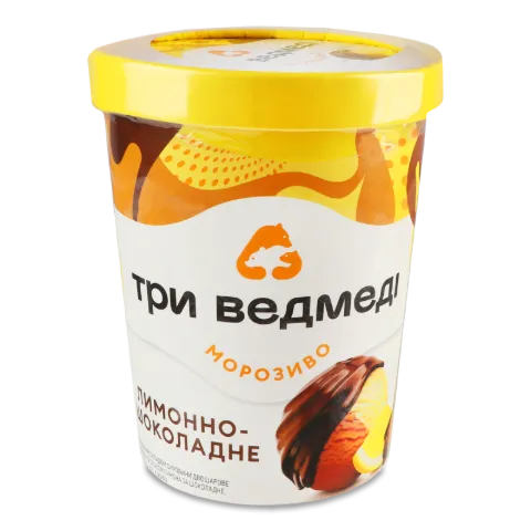 Мороженое Три ведмеді Лимонно-шоколадное стакан