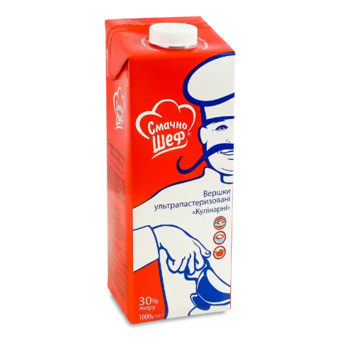 Сливки кулинарные Смачно Шеф 30%