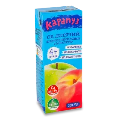 Сік «Карапуз» яблучно-персиковий з цукром т/п