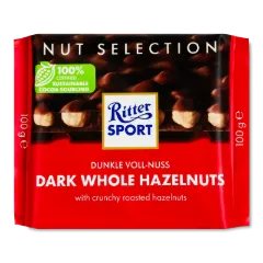Шоколад Ritter Sport чорний з цільними лісовими горіхами