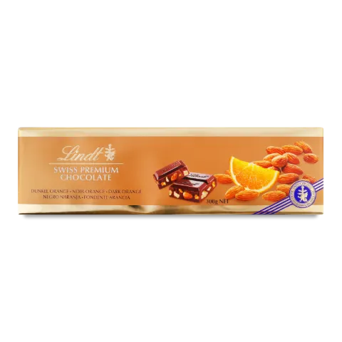 Шоколад чорн Lindt швейц.з апел.та цілим мигдалем