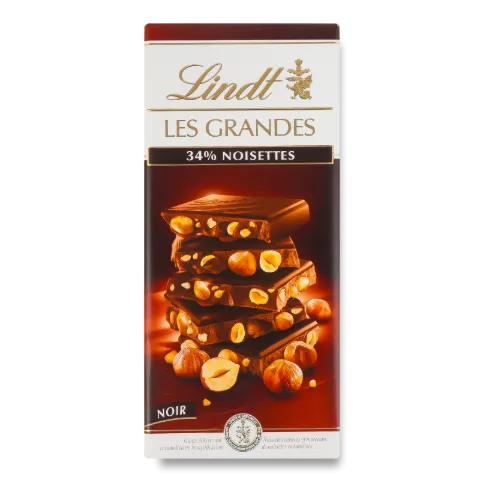 Шоколад чорн LindtLesGrandes з цілим лісов.горіхом