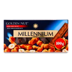 Шоколад Millennium Golden nut молочний з цілими горіхами