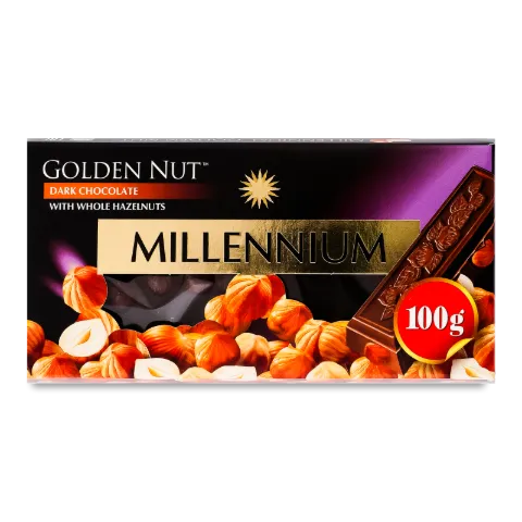 Шоколад Millennium Gold чорний  з цілими горіхами