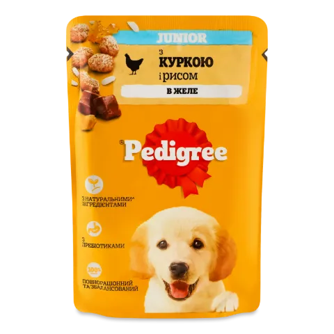 Корм для цуценят Pedigree з куркою та рисом в желе