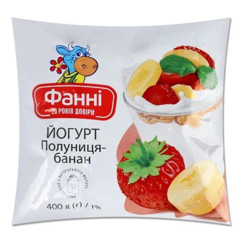 Йогурт «Фанні» полуниця-банан 1% п/е