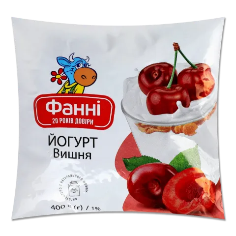 Йогурт «Фанні» вишня 1% п/е