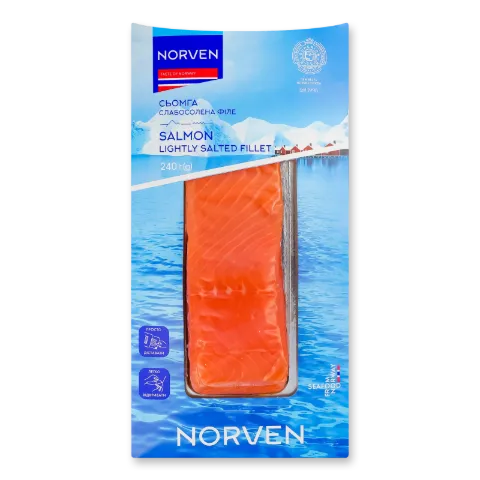 Сьомга слабосолона Norven філе шматок, вакуум