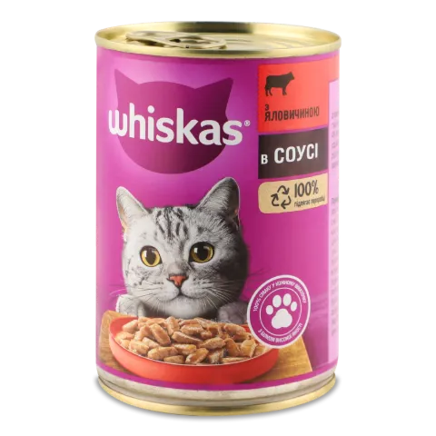 Корм для котів Whiskas з яловичиною в соусі