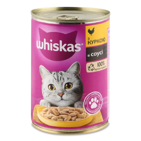 Корм для котів Whiskas з куркою в соусі