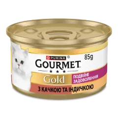 Корм для котів Gourmet Gold шматочки з качкою та індичкою
