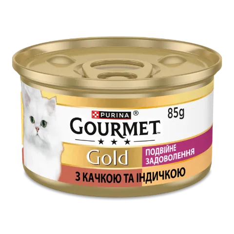 Корм для котів Gourmet Gold шматочки з качкою та індичкою